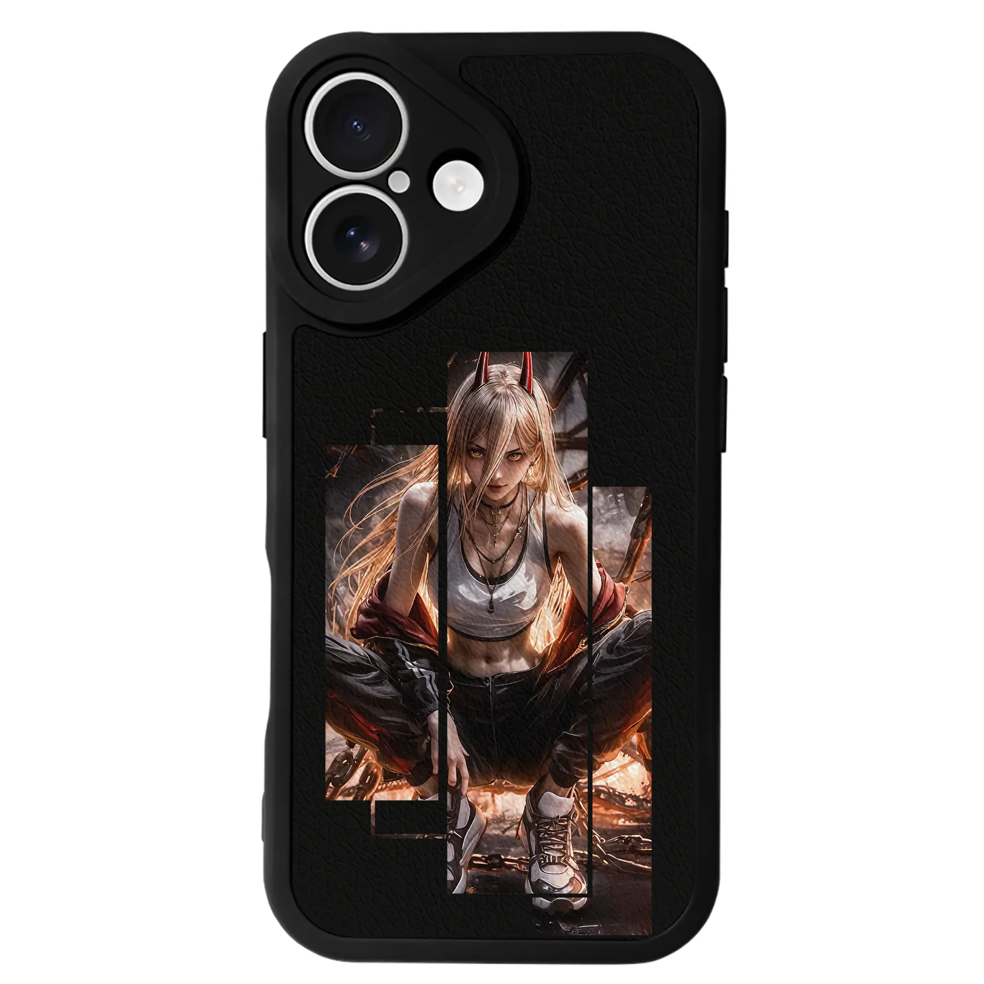 チェンソーマン グッズ,パワー - IPhone 16シリーズ対応 ・ シリコンスマホケース ・ レザー調 ・ 高精度フィット ・ 耐衝撃 ・ ワイヤレス充電対応 ・ 精密カット